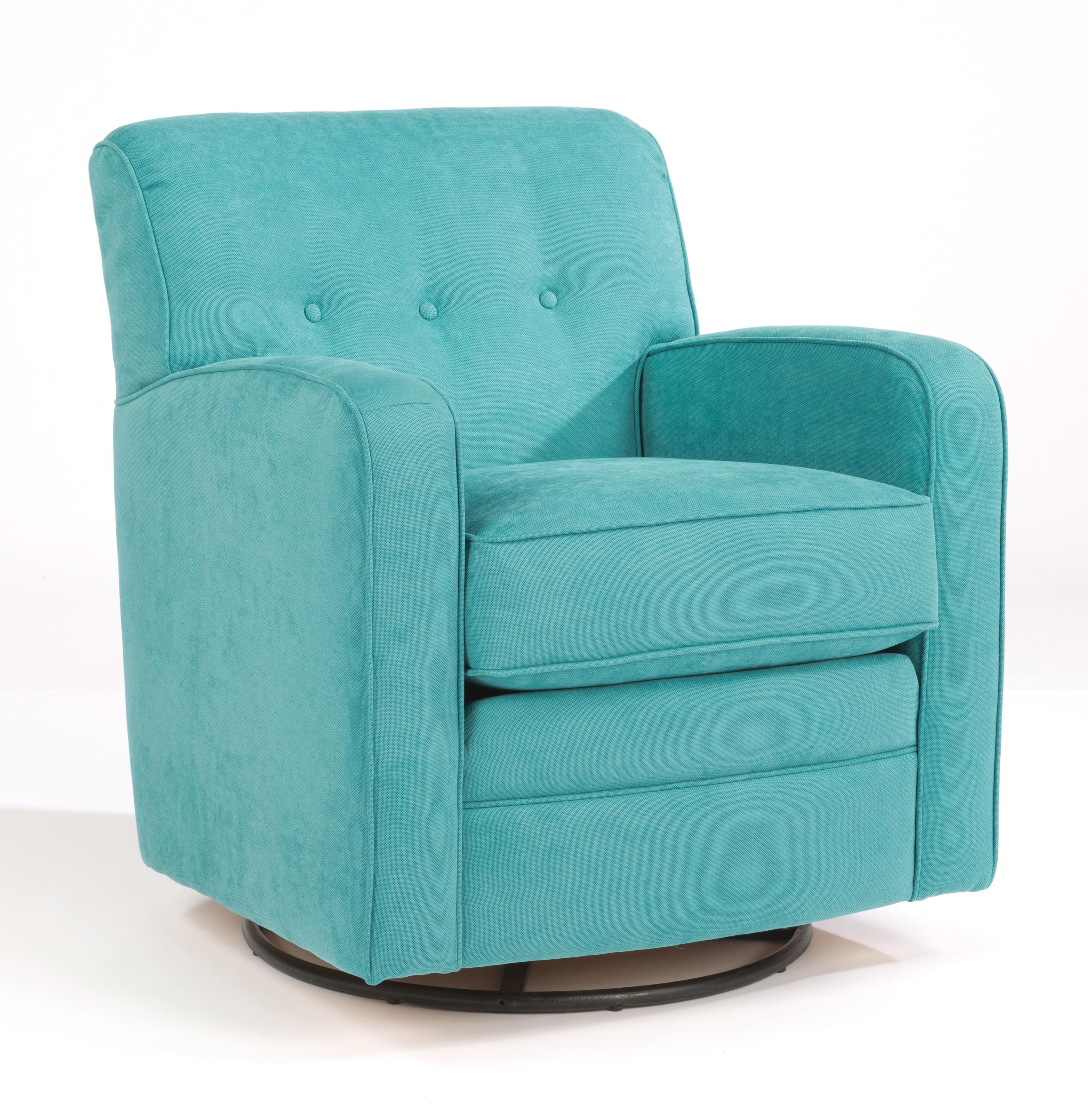 Flexsteel Accents Lavendar Swivel Glider Chair with Tufting and Track